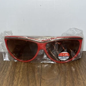 Vintage NOS Taiwan ROC Seafoam Red /Gold Trim Cat Eye Sunglasses Women’s UV100 - Picture 1 of 7