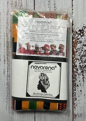 Envolturas suaves con estampado africano Ankara Novarena verde negro naranja rojo Foto 1 de 2