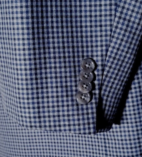 Giacca sportiva blazer cappotto 4 stagioni Glen Check blu su nero 50L 50R Michael Kors