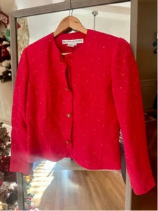 Damen Crimmons for Um Collections Glitzer Blazer, Größe 4 Rosa Vintage - Bild 1 von 4