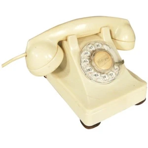 White 1940s Glamour Bakelite Telephone by Western Electric for Bell System - Picture 1 of 1