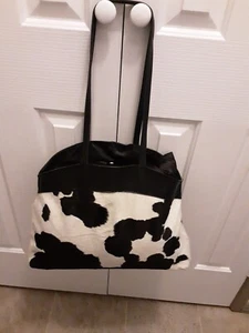 Cowhide black and white Large Tote bag - Picture 1 of 8