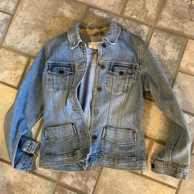 Eddie Bauer Jean куртка женщин MED синий классический кнопка винтажный водитель грузовика джинсовое пальто - Изображение 1 из 4