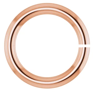 15 mm Außendurchmesser 12,25 mm Innendurchmesser MASSIV 10k Rotgold 16ga Stärke OFFEN schwerer Biegering USA - Bild 1 von 2