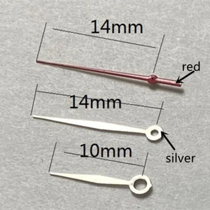 Manecillas de reloj 14 mm rojas segunda mano plateadas para Miyota 2315 2035 2036 2115 2305 - Imagen 1 de 1