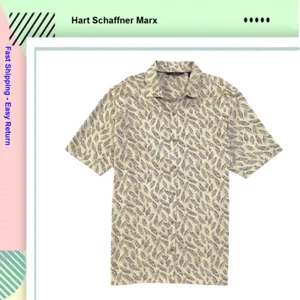 Hart Schaffner Marx Men Short Sleeve Leaf Jacquard Coatfront Size S - Picture 1 of 2