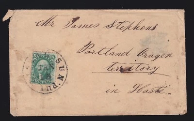 US 31 10 Washington on Cover to Oregon Territory F-VF SCV $1400 - Image 1 of 2