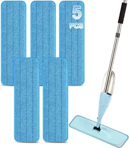 18 inch Reusable Mop Pads Microfiber Spray Mop Replacement Heads for Wet/Dry ... - Picture 1 of 7