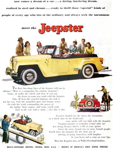 Yellow Jeepster Willys Overland Motors TOLEDO A Dream Of A Car 1948 Print Ad - Picture 1 of 1