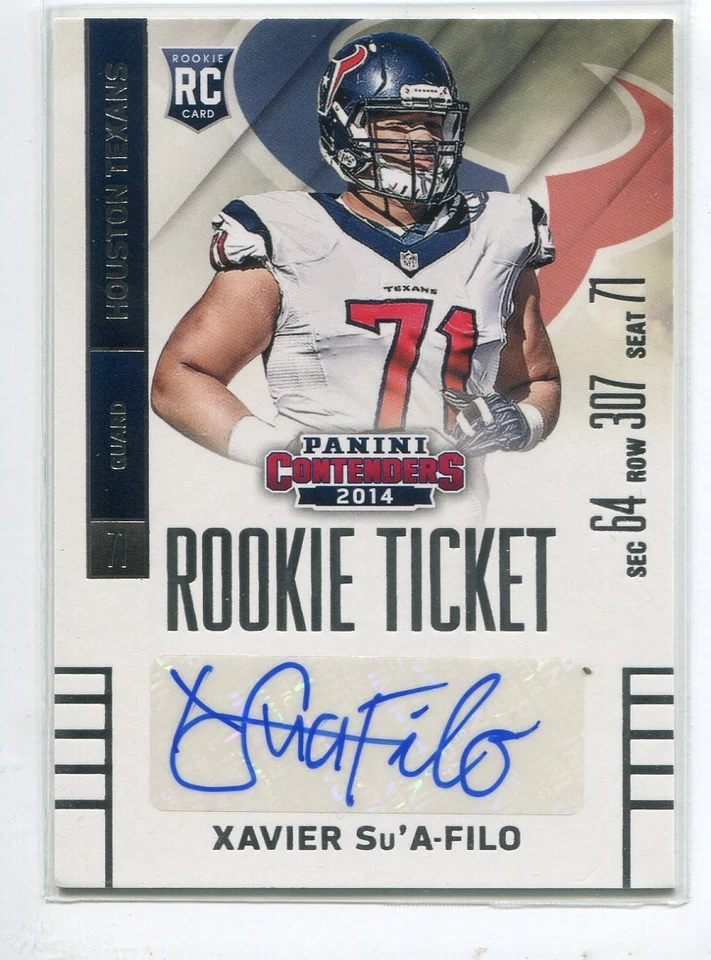 2014 Contenders Rookie Ticket Autograph Xavier Su'a-Filo Houston Texans - Image 1 of 1