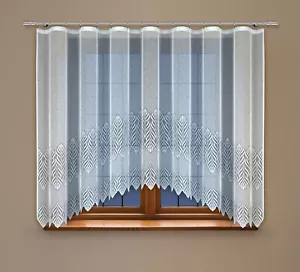 "Cortina de red de ventana jacquard moderna con cinta cortina BLANCA 160x300cm (63""x118") - Imagen 1 de 1