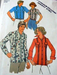 *LOVELY VTG 1970s MEN or WOMENS SHIRT Sewing Pattern CHEST 34-36 FF - Picture 1 of 1