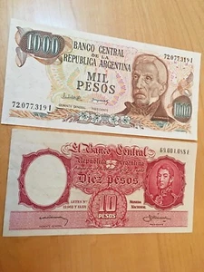 2 Banknoten Paraguay Papiergelder   - Bild 1 von 2