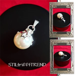 KETTENANHÄNGER ANHÄNGER XL PERLE STERNE  weiße SCHMUCKSTEINE - Bild 1 von 4