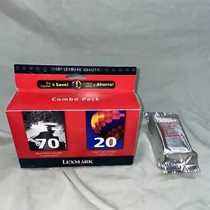 Lexmark #70 Black and #20 Color Print Cartridges Combo Pack Plus Extra Color - Picture 1 of 8