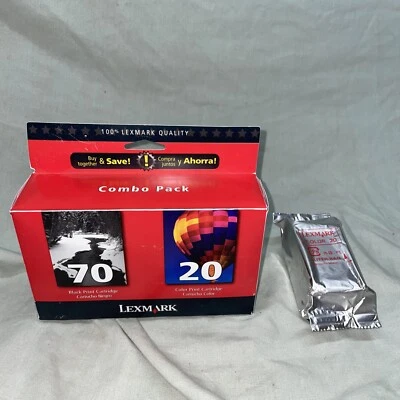Lexmark #70 Black and #20 Color Print Cartridges Combo Pack Plus Extra Color - Image 1 of 4