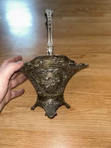 Antique Continental Silver Reticulated Bride Basket Engraved, Repousse Art - Picture 1 of 10