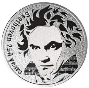 2020 Beethoven 250 Years of Music Sterling Silver Coin - Picture 1 of 3