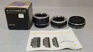 【COMO NUEVO EN CAJA】TUBOS DE EXTENSIÓN AUTOMÁTICA MINOLTA MC 14mm/21mm/28mm - Imagen 1 de 4