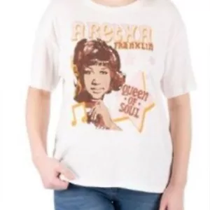 Aretha Franklin Size Large White Graphic T-Shirt NWOT - Picture 1 of 2