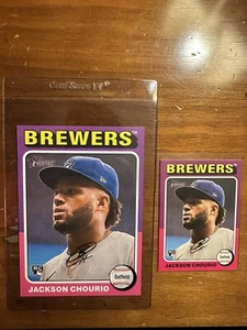 2024 Topps Heritage HN Jackson Chourio RC Oversized Box Topper #OB-20 & Base!!! - Picture 1 of 3