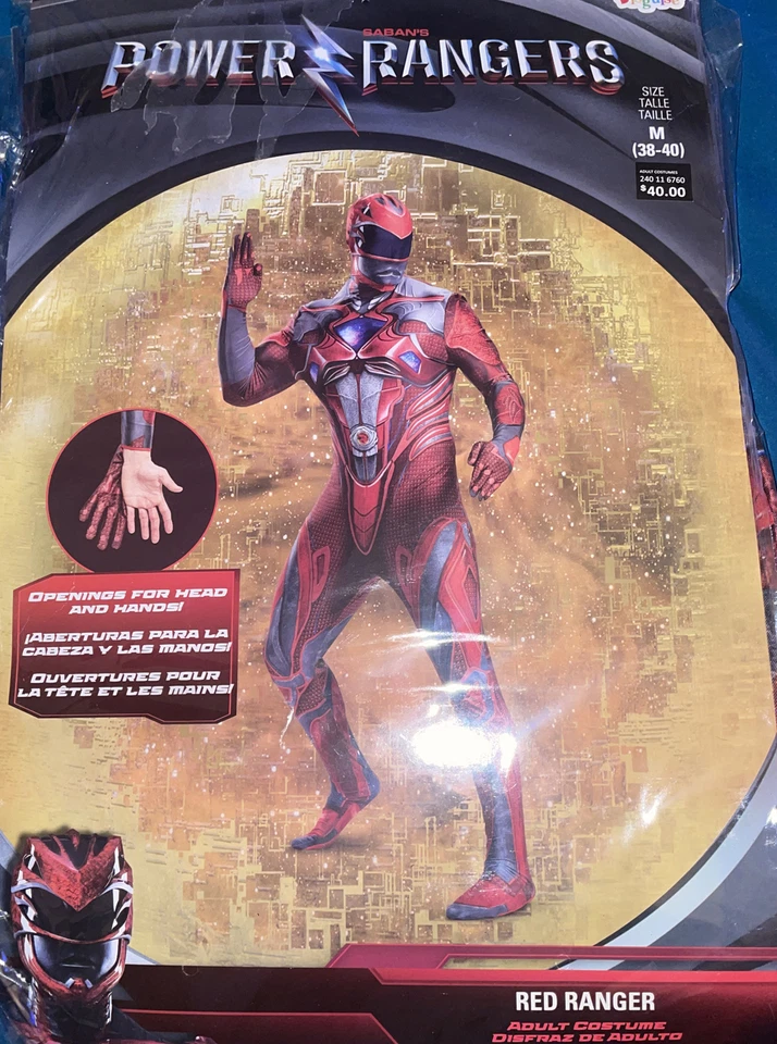 Disfraz Power Rangers Rojo Ranger Película Body Para Hombre Disfraz de Halloween 19232 Foto 1 de 4