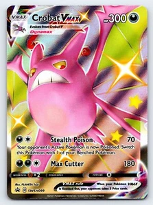 Tarjeta Pokémon Crobat VMAX SWSH099 Brillante Arte Completo Estrella Negra Promo Destinos Brillantes - Imagen 1 de 5