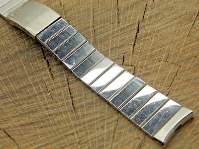 Vintage NOS Unused Watch Band Baldwin for Bulova Stainless Deployment 17.5mm - Image 1 of 4