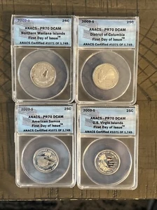 2009-S PR70 DCAM!!! Set Of 4 - Mariana, DC, American Samoa & US Virgin Islands - Picture 1 of 6