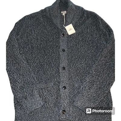 Cardigã Faherty Marled xale suéter masculino tamanho XXL cinza algodão cashmere $198 - Imagem 1 de 4