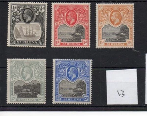 St Helena (13) 1912/22 - Definitives - selection - mint - SG Cat £23 - Picture 1 of 1