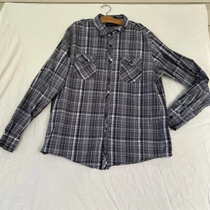 Eighty Eight Platinum Mens Gray/Black Long Sleeve Button Up Collared Shirt XL - Picture 1 of 6