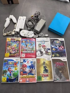 Nintendo Wii Babyblau + Top Spiele Bundle | Selten & Getestet | Mario | Zelda - Bild 1 von 7