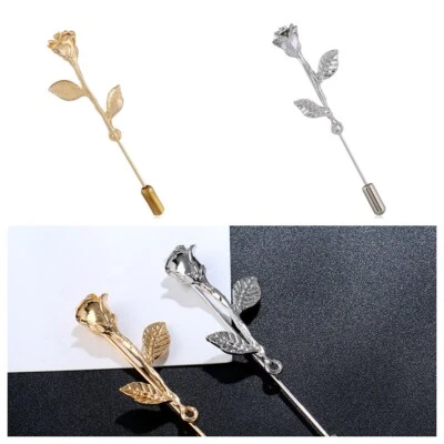 Moda Oro Plata Rosa Cuello Traje Camisa Brillante Perla Cuello Broche Regalo - Imagen 1 de 3