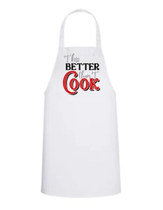 I Kiss Better than I Cook - weiße Schürze mit farbigem Design tolles Geschenk - Bild 1 von 1