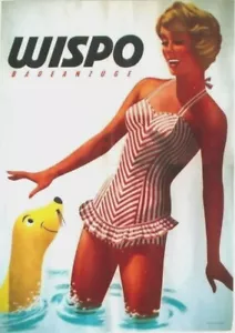 Póster original de colección WISPO TRAJE DE BAÑO CHICA 1959 Hofmann - Imagen 1 de 1
