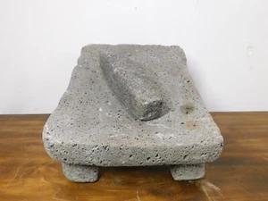 Antiguo Metate #5-Molinillo-Rústico-Completo-Viejo Mexicano--Primitivo-11.5x15.5x10 - Imagen 1 de 8