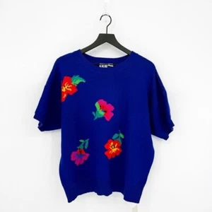 NWT Vintage Ms. Russ Women's 2X Bold Floral Knit Pullover Sweater - Picture 1 of 7