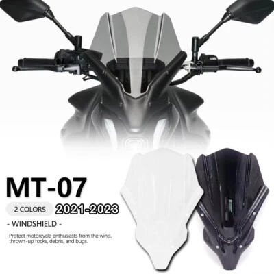Windshield Front Windscreen For Yamaha MT-07 2021-2023 Transparent or Black New - Image 1 of 4