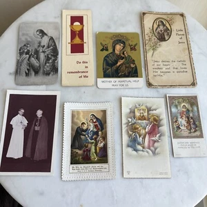 8 antike katholische Heilige Kirche Gebetskarten Italien Deutsch Englisch Lesezeichen - Bild 1 von 6