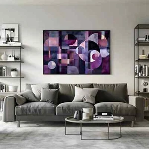 Mid Century Modern Abstract Painting: Geometric Home or Office design By Durazza - Picture 1 of 11