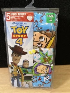Disney Toy Story 4 Boys 100% Cotton Package Of 5 Briefs Size 4 - New (62) - Picture 1 of 2