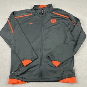 Vintage Clemson Tigers Jacket Men Large Gray Orange Nike Fit Dry Basketball Y2K - Picture 1 of 12