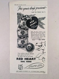 Red Heart Hundefutter Original 1954 Papierzeitschrift Werbung Weihnachten - Bild 1 von 3