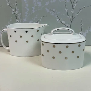 Neu Kate Spade Lenox Larabee Road Platin Zuckerdose & Milchkännchen Set USA - Bild 1 von 10