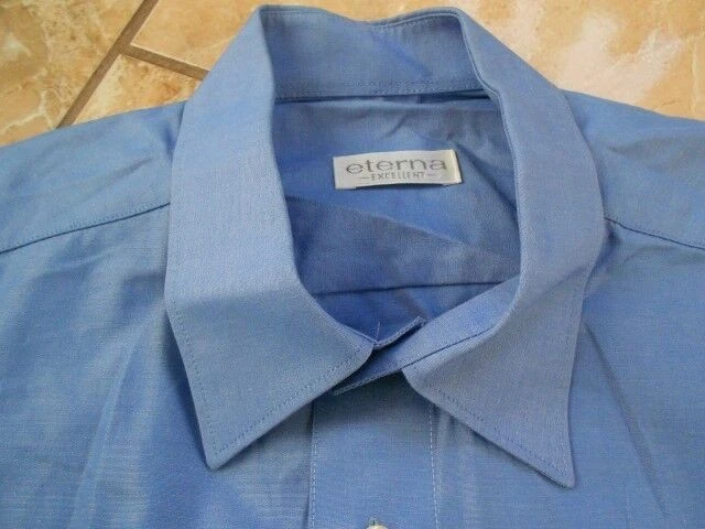 Eterna EXCELLENT Camicia 41 Blu Medio Lucido Unicolore #EA0330 - Immagine 1 di 1