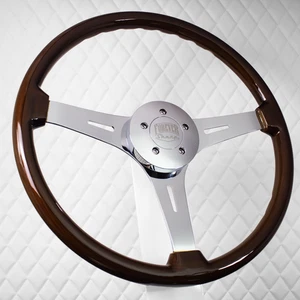 Forever Sharp 18" Wood Steering Wheel Big Rig Kenworth W900 & PETE 320-389 T04 - Foto 1 di 13