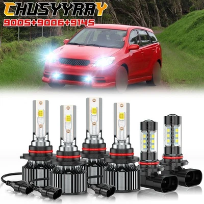 FIT Toyota Matrix 2003-2008 - 6X White Combo LED Headlight Fog Light Bulbs Kit - Image 1 of 4