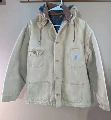 Chaqueta Abrigo de Trabajo Forrada con Manta Marrón Pato Talla 2XL De Colección Años 70 CARHARTT Para Hombres Foto 1 de 4