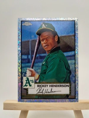 2021 Topps Chrome Platinum Rickey Henderson Mini Diamonds /70 Refractor Oakland - Image 1 of 2